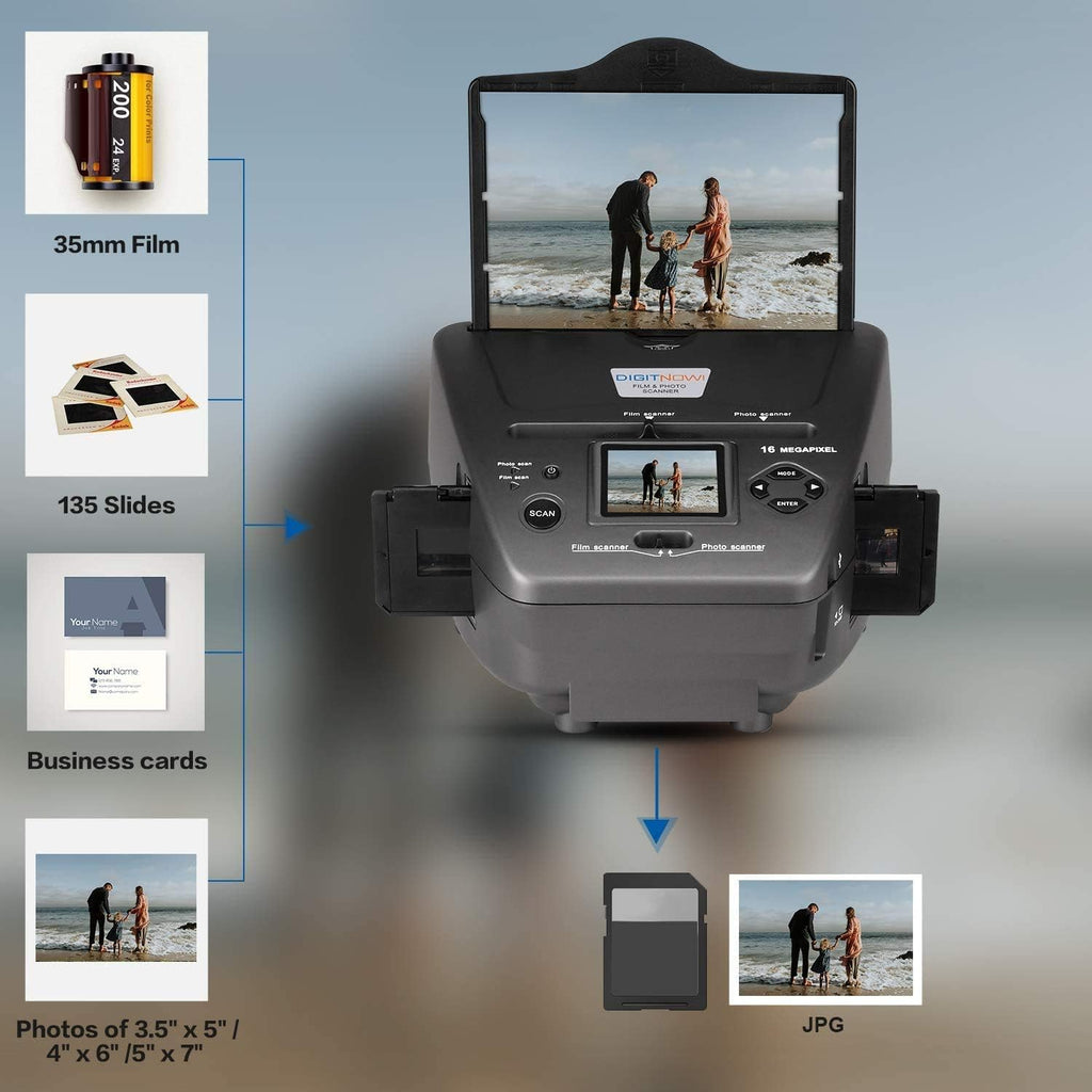 16MP Film Scanner with 2.4" LCD Screen for 35mm Slides and Negatives A8300