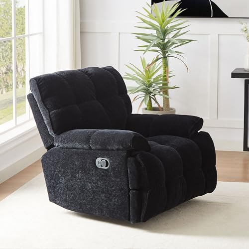 Cream White Oversized Velvet Rocker Recliner Chair I1616