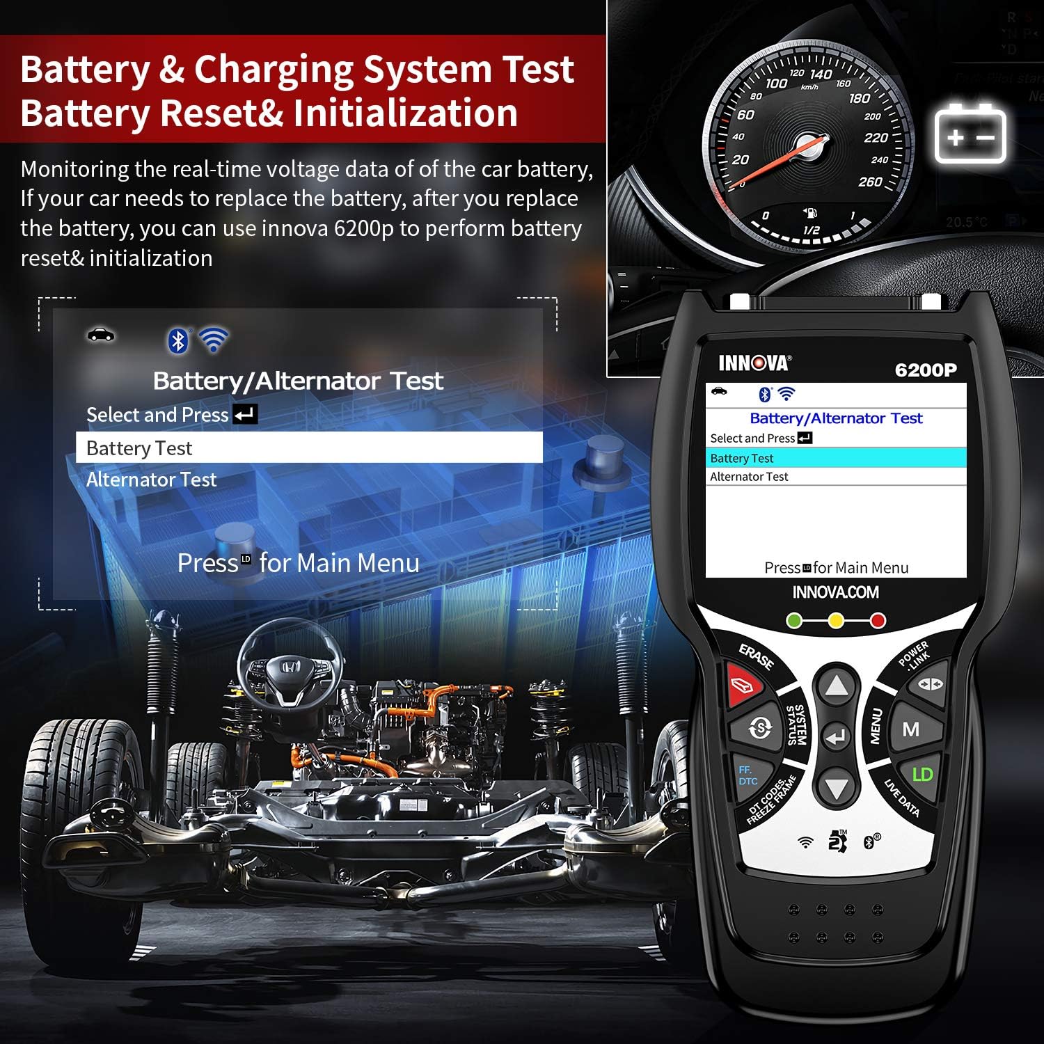 OBD2 Scanner with Battery Registration Oil Light Reset G745