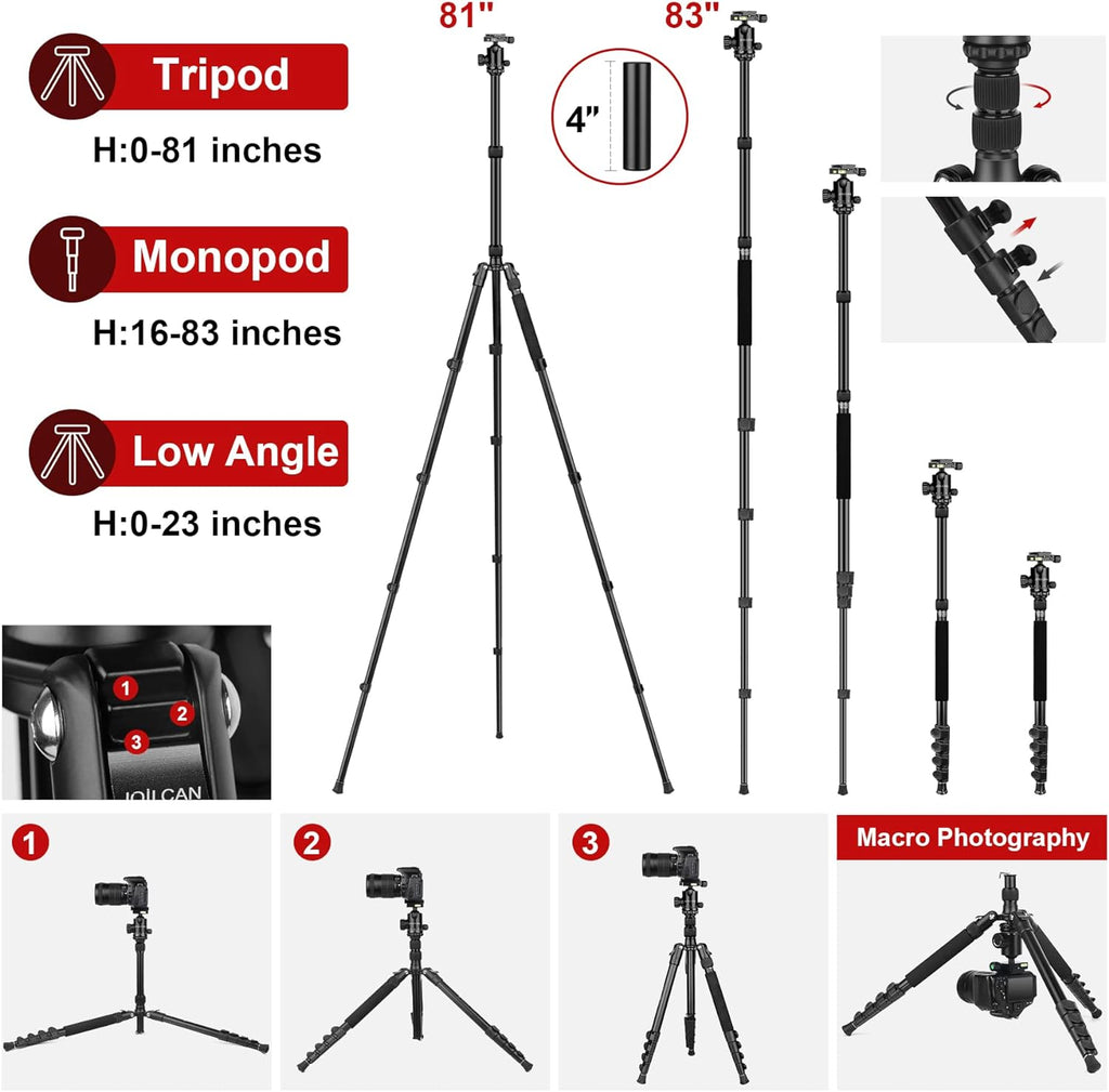 81" Heavy Duty Travel Tripod Black D26541