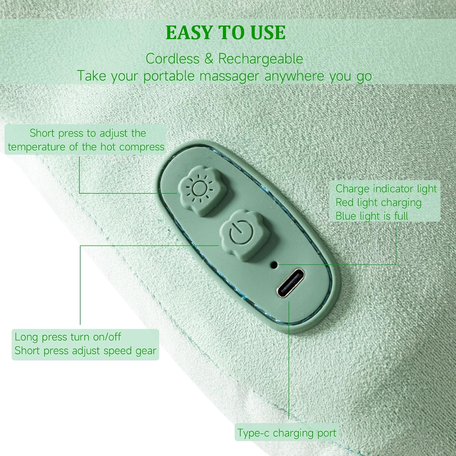 Cordless Shiatsu Back Massager with Heat X311233