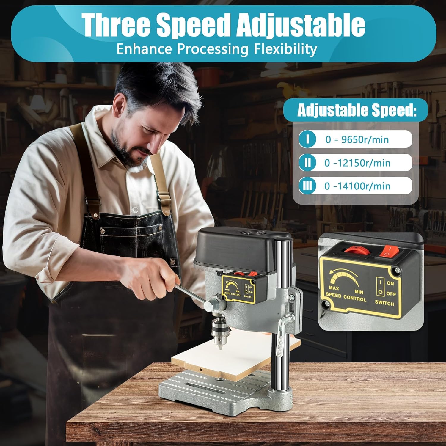 3-Speed Adjustable Benchtop Drill Press S362363