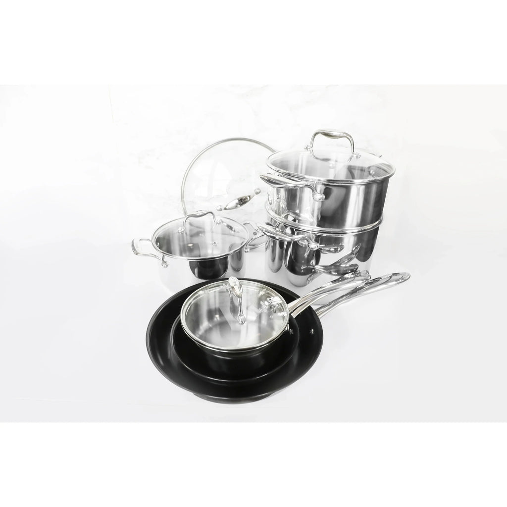 10-Piece Non-Stick Stainless Steel Cookware Set U3406
