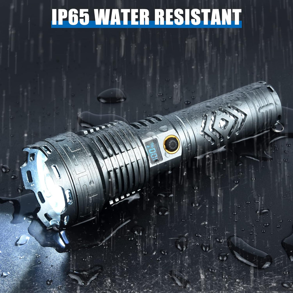 200000 Lumen Rechargeable LED Flashlight with LCD Display H4736