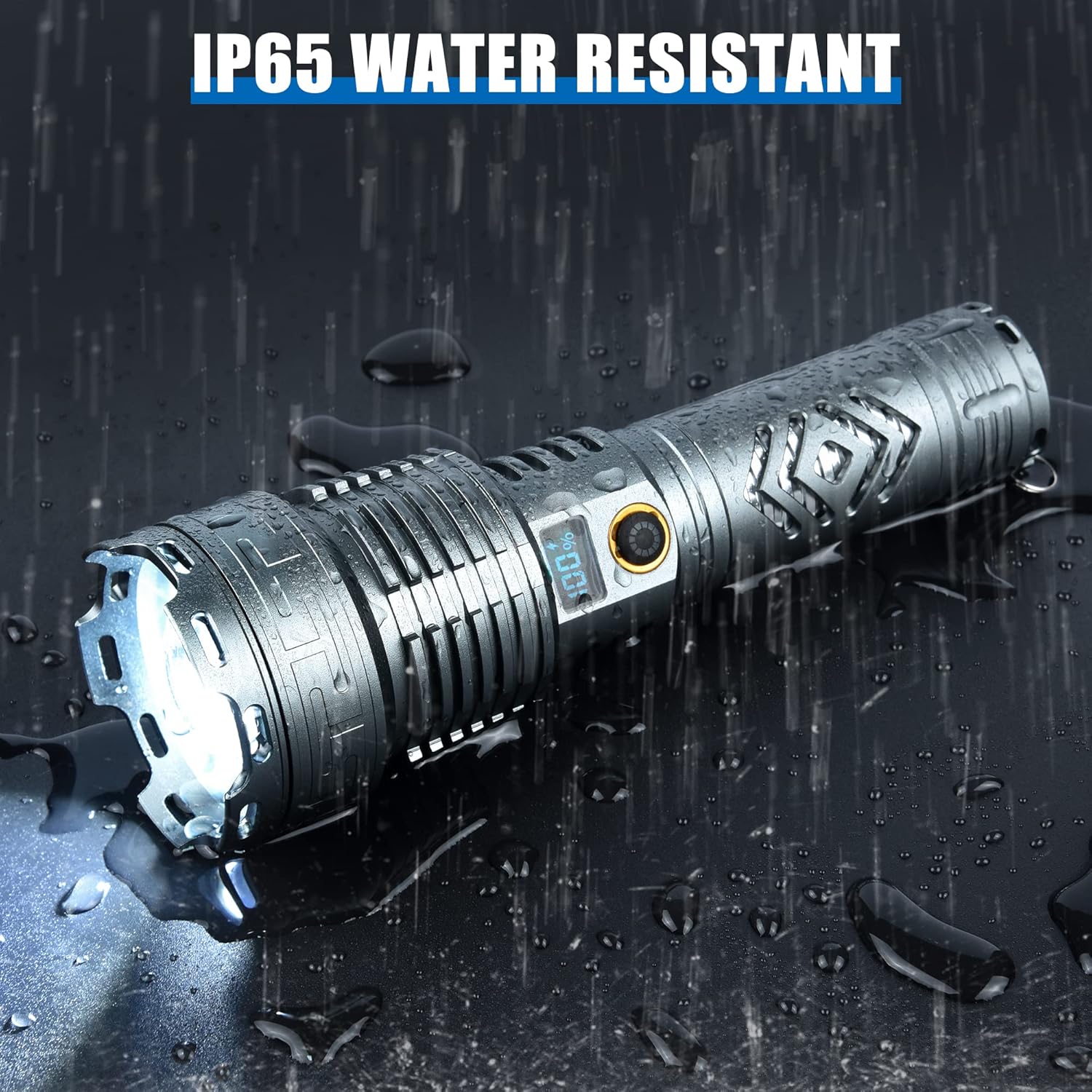 200000 Lumen Rechargeable LED Flashlight with LCD Display H4736