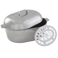 15 inch Cast Aluminum Roaster Pan with Lid and Roasting Tray U7991