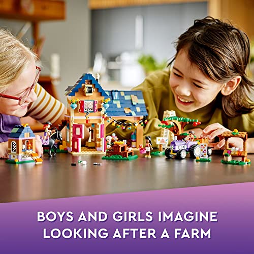 Organic Farm House Set with Toy Horse, Stable, Tractor and Trailer plus Animal Figures S485