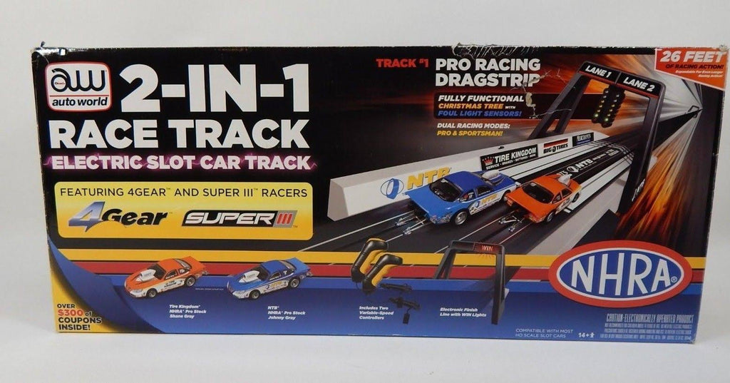 2-in-1 Race Track Slot Car Set 4 Cars K44213