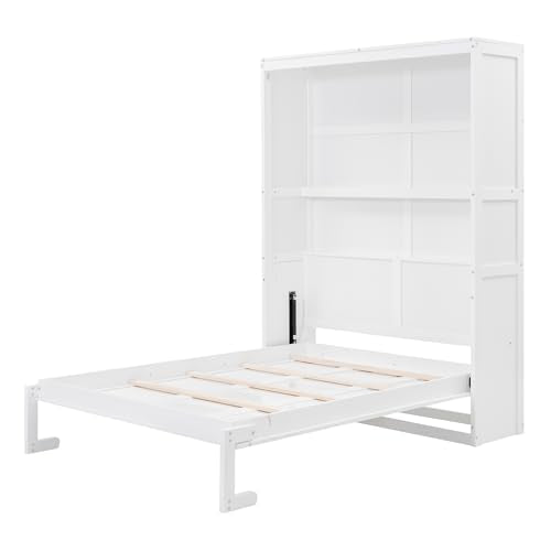 White Queen Murphy Wall Bed with Cushion C44850
