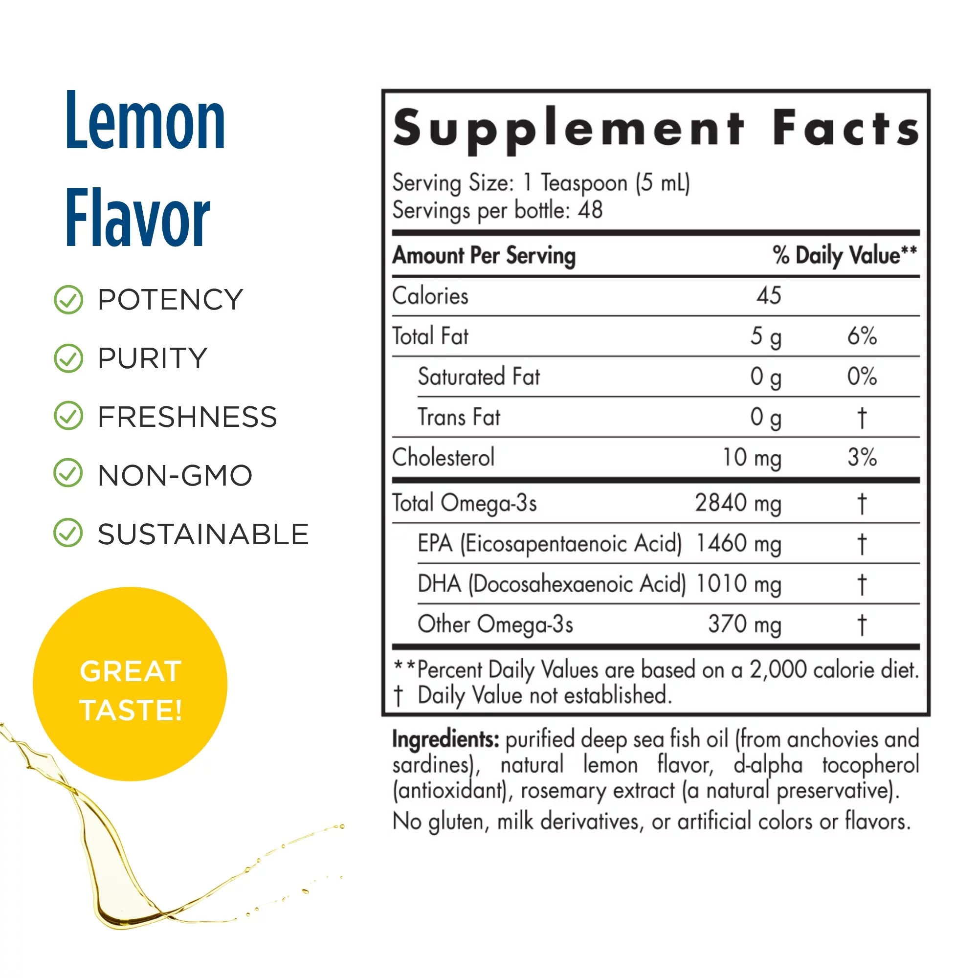 8 Fl Oz Omega-3 Fish Oil Liquid E23546