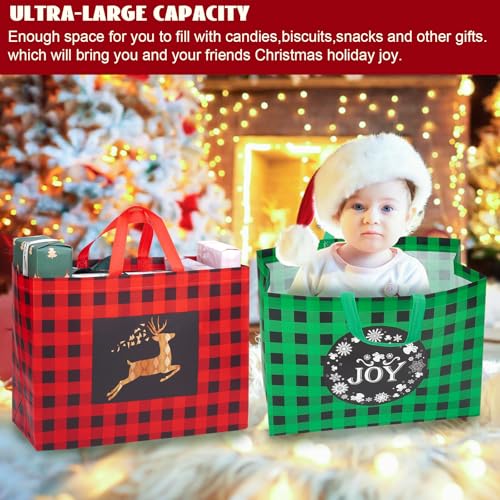 24 Pack Assorted Sizes Non-Woven Christmas Gift Bags with Handle O19789