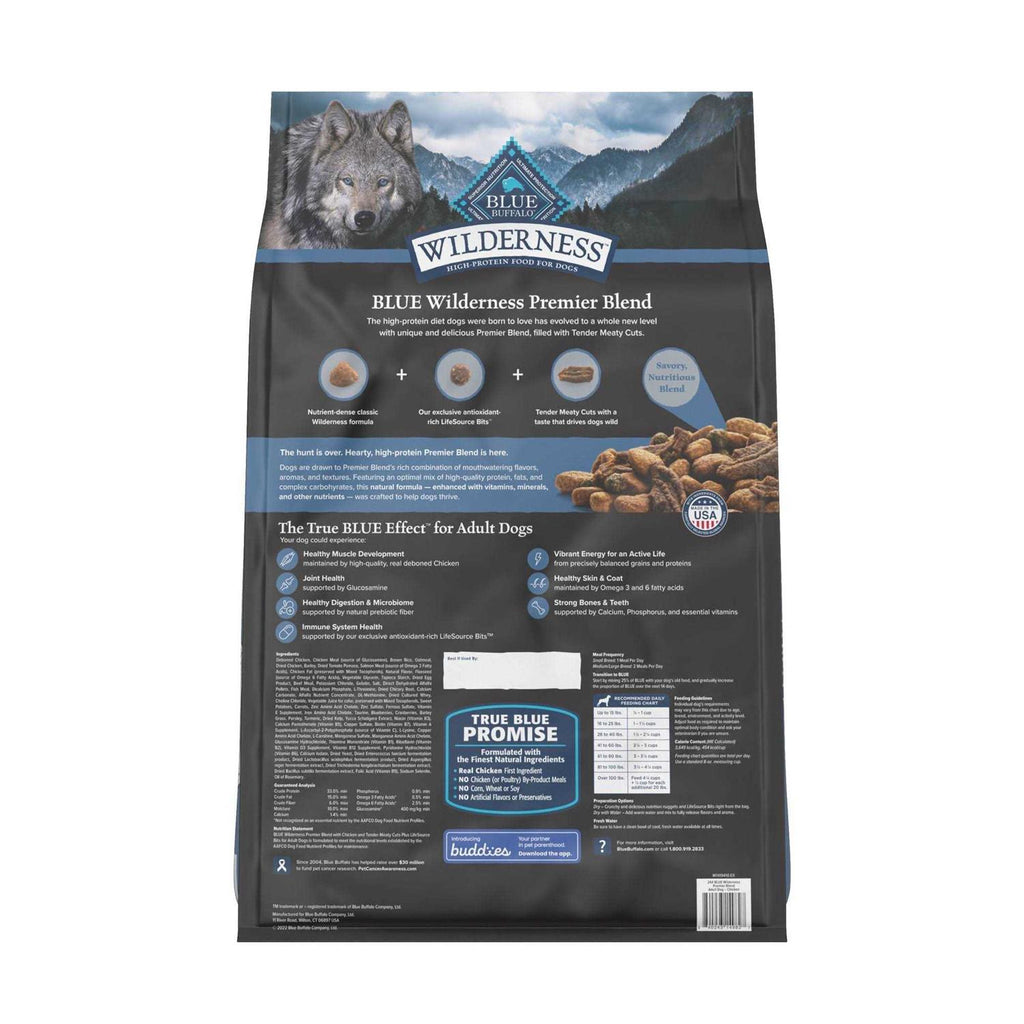 Blue Buffalo Wilderness Chicken Dry Premier Blend Adult Dog Food Y87916