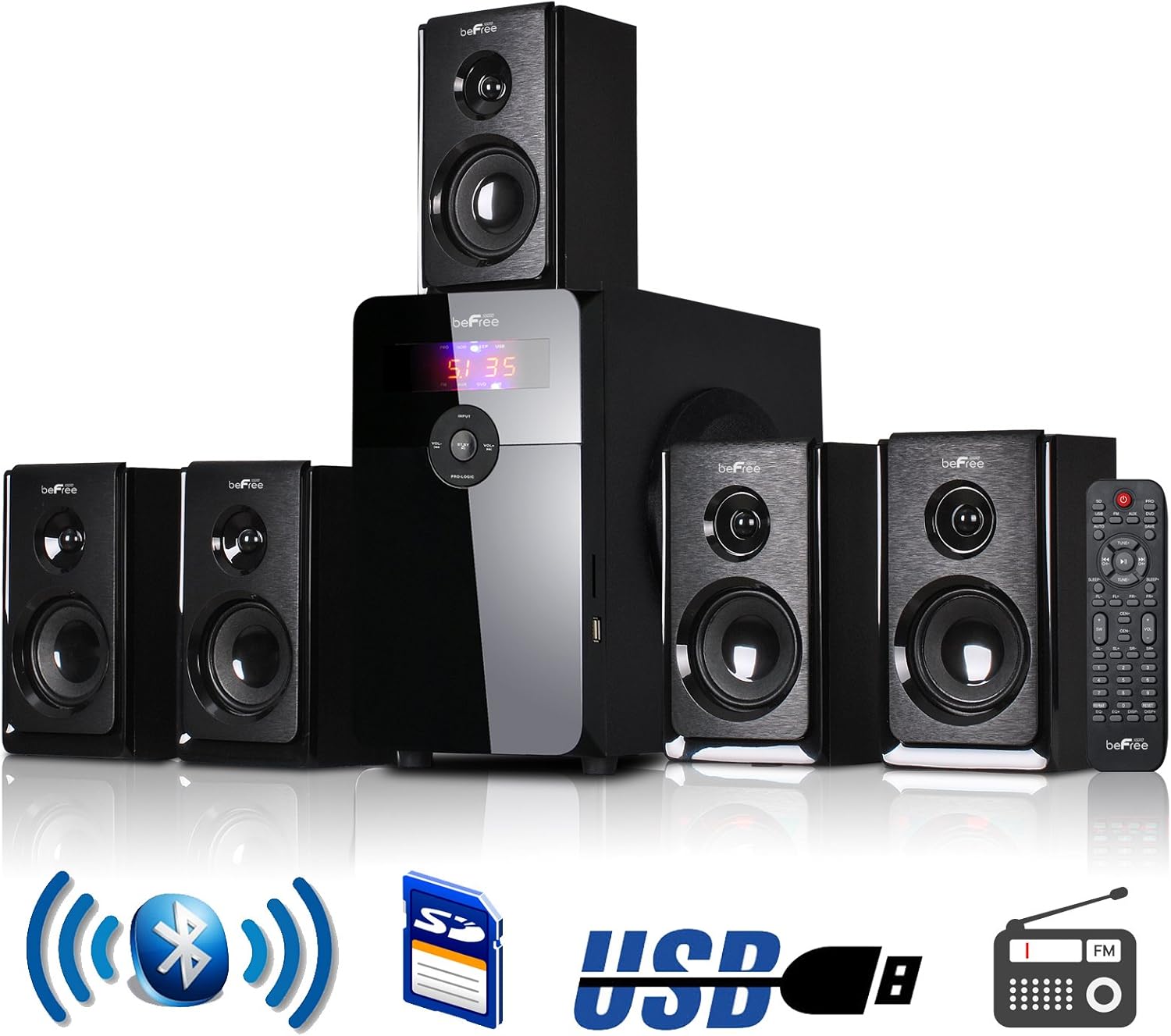 Black 5.1 Channel Bluetooth Speaker System I151531