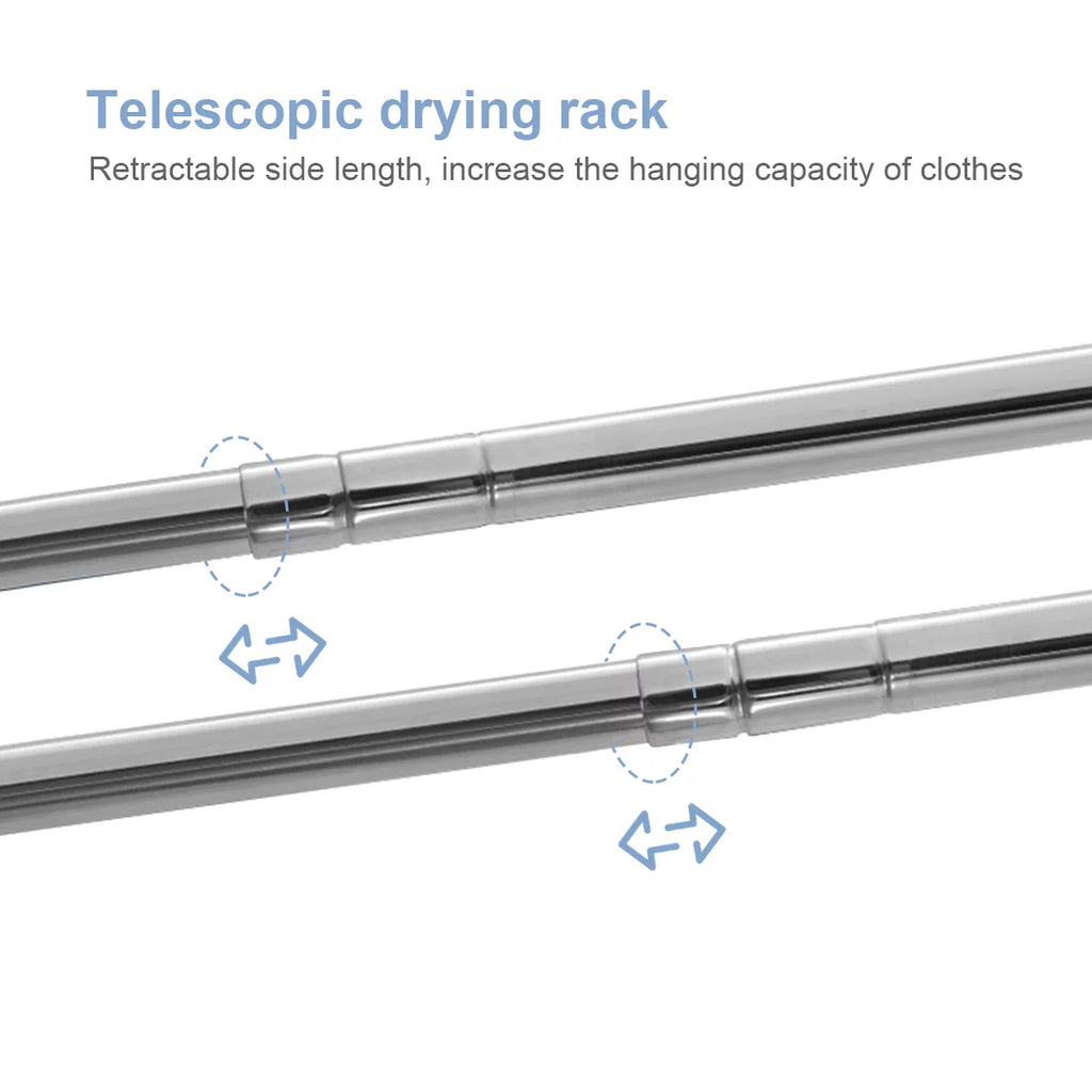 Stainless Steel Clothes Drying Rack 79 Inches Adjustable Folding V932