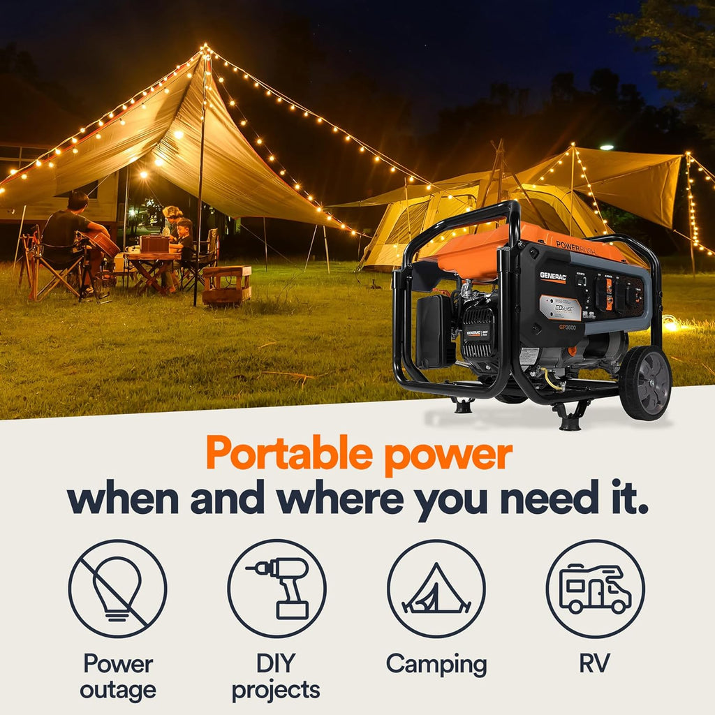 3,600-Watt Portable Generator Orange/Black F343615