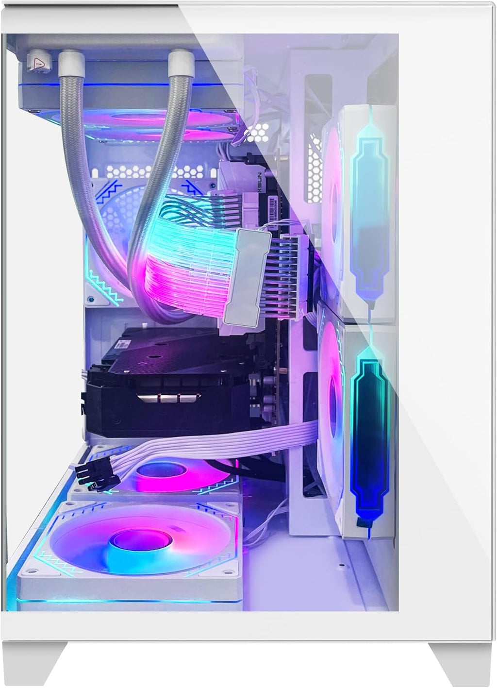 White Gaming PC Desktop with AMD Ryzen 5 5600G RX 6650 XT 8GB 32GB DDR4 RAM 1TB M.2 PCIE SSD 240mm AIO Windows 11 Pro Y609143