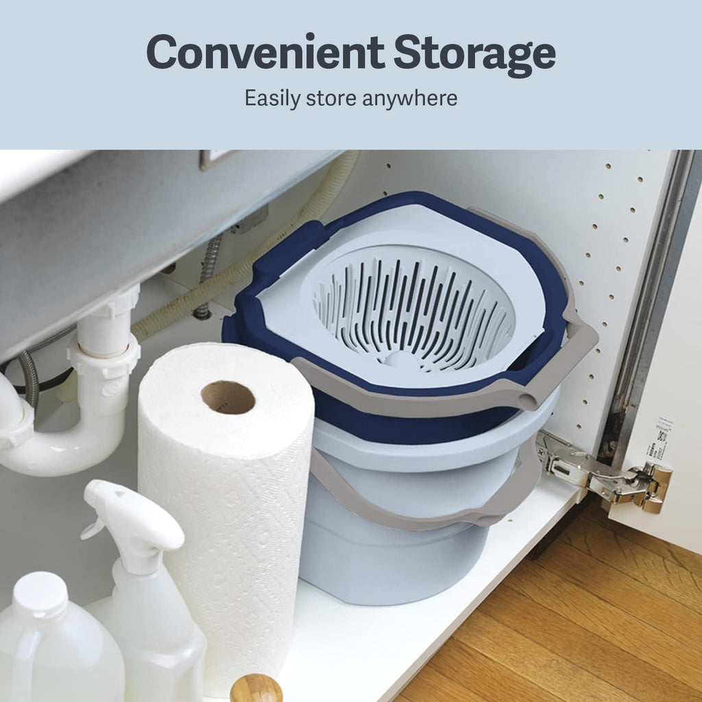 Blue/White Spin Mop and Mopping Bucket Set with Refill Z397