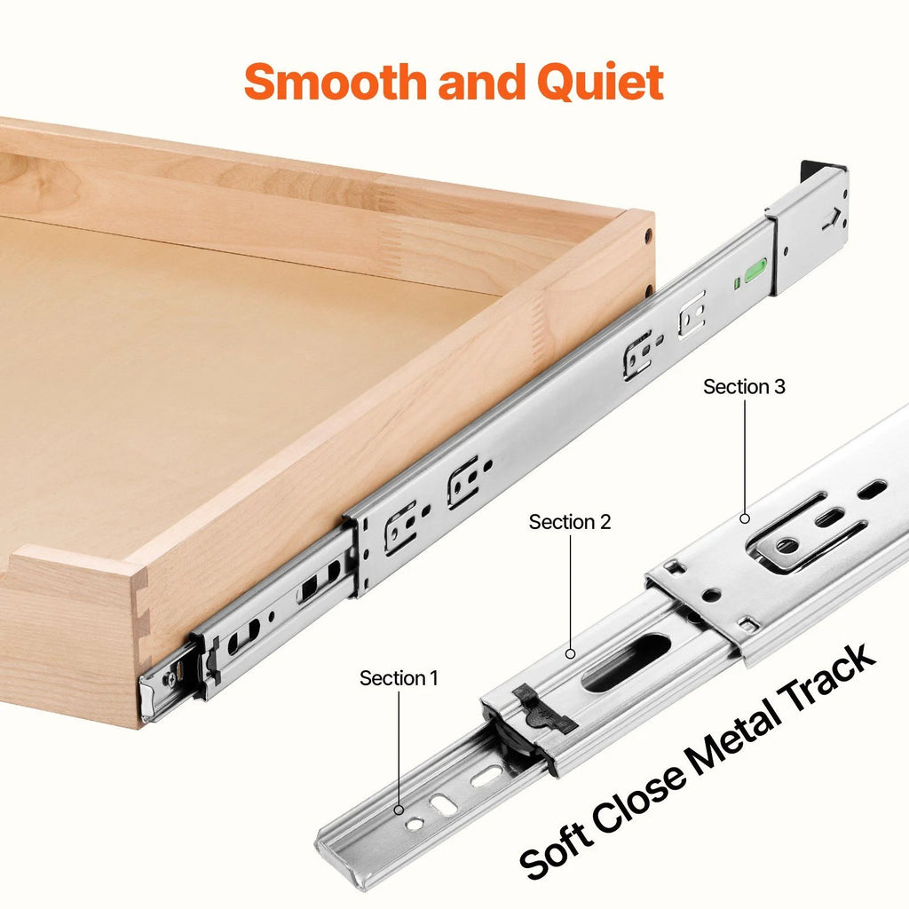 20-inch Wide Wood Drawer, 21-inch Deep, Soft Close Slide Out Shelf W8904