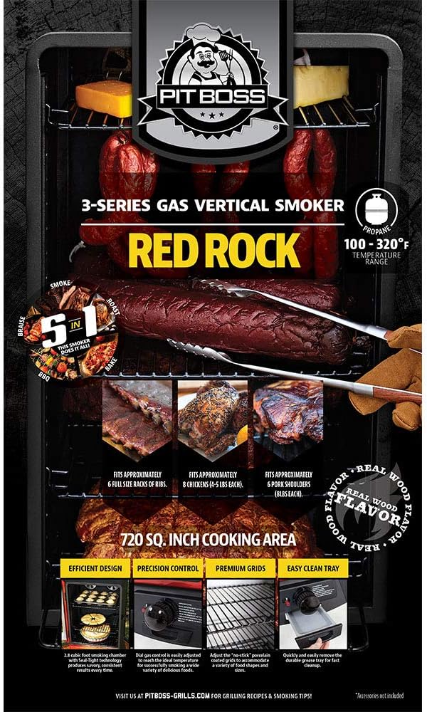 Red Vertical LP Gas Smoker T778