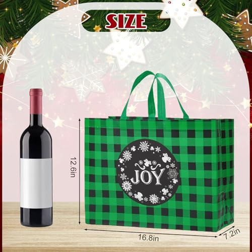 24 Pack Assorted Sizes Non-Woven Christmas Gift Bags with Handle O19789