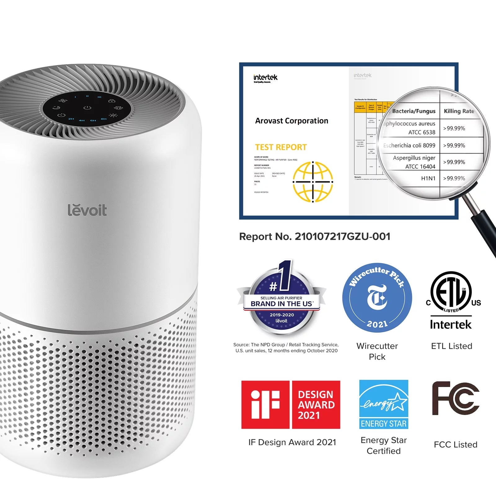 White H13 True HEPA Air Purifier G75311