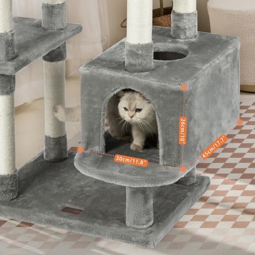 Beige Large Cat Tree with Sisal Scratching Posts and Padded Plush Perch P52740