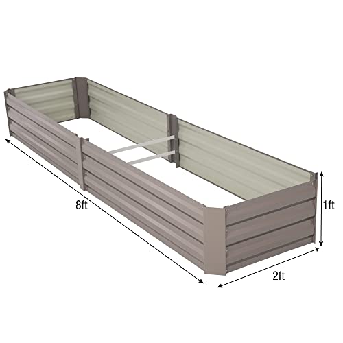 Gray Steel Raised Garden Bed (8x2x1FT) S262