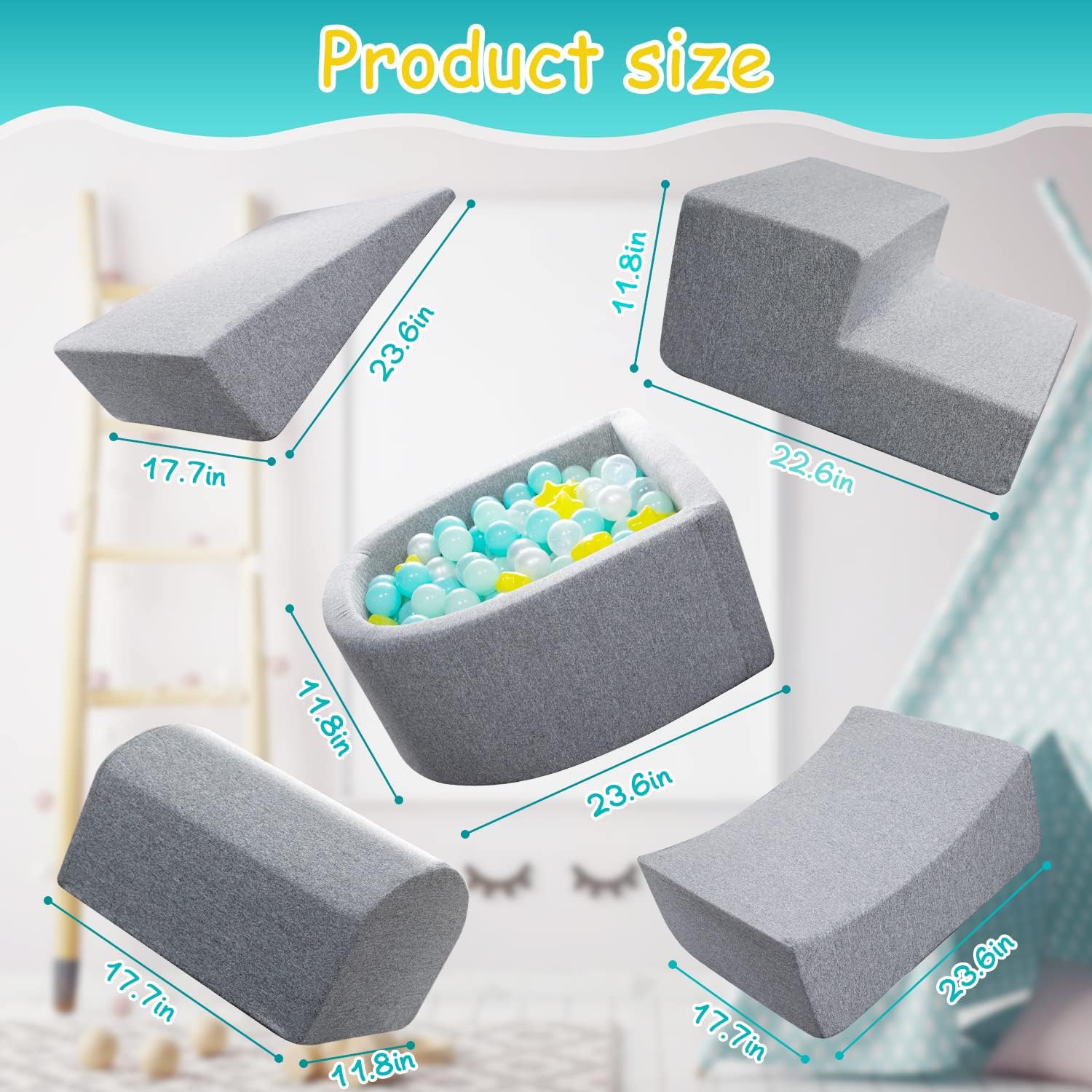 Soft Foam Climbing Blocks and Ball Pit K2123