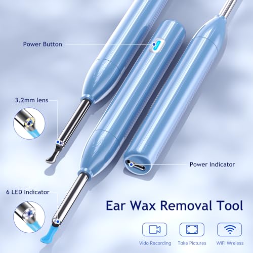 Electric Ear Wax Removal Tool with 1920 HD Camera and 6 LED Lights E7750