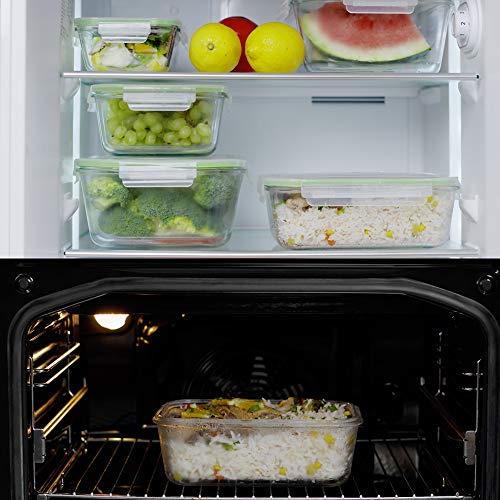 63 Oz 2 Pcs Large Glass Food Storage Containers with Locking Lids X5965