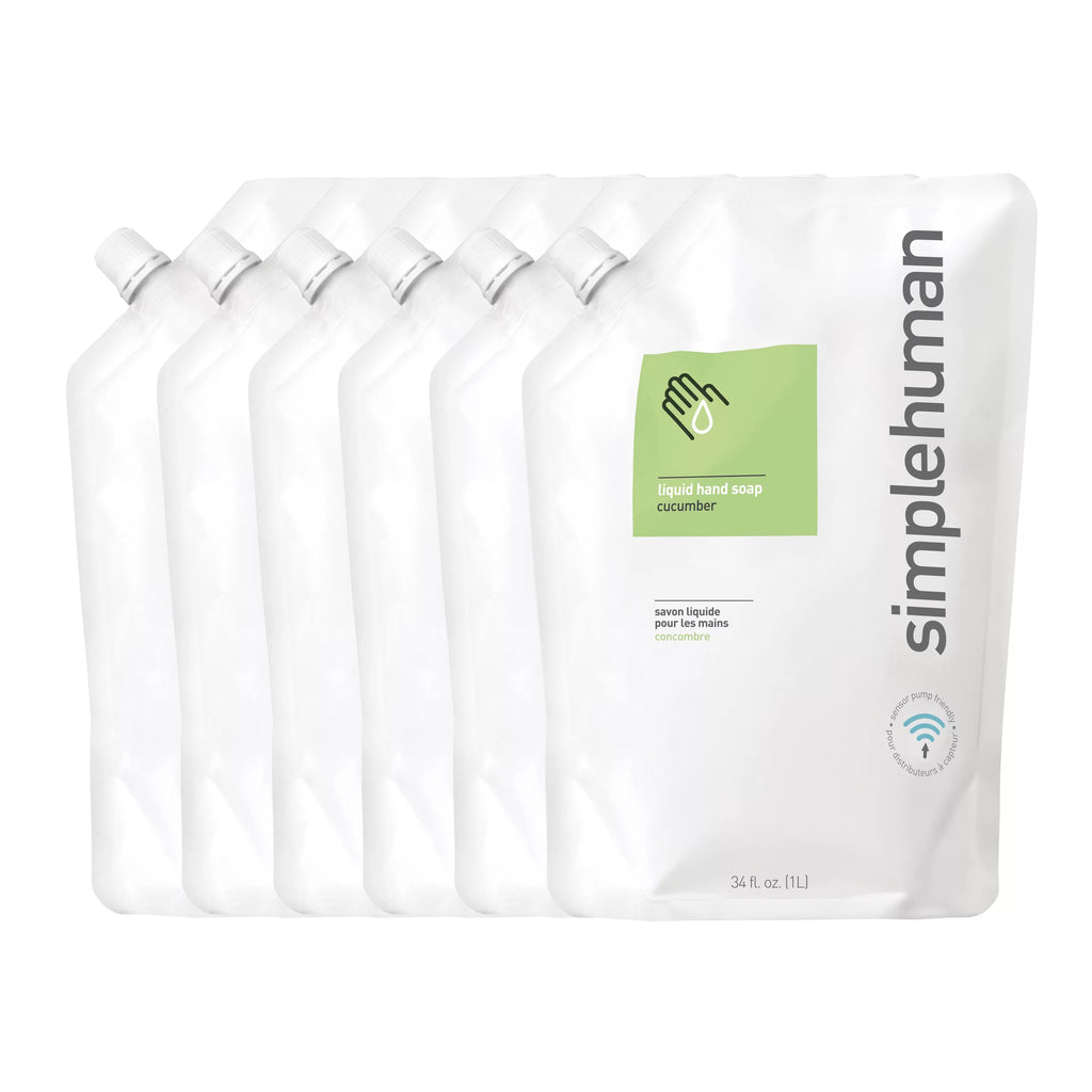 Cucumber Moisturizing Liquid Hand Soap Refill Pouch, 34 Fl. Oz. (Pack of 6) X4023