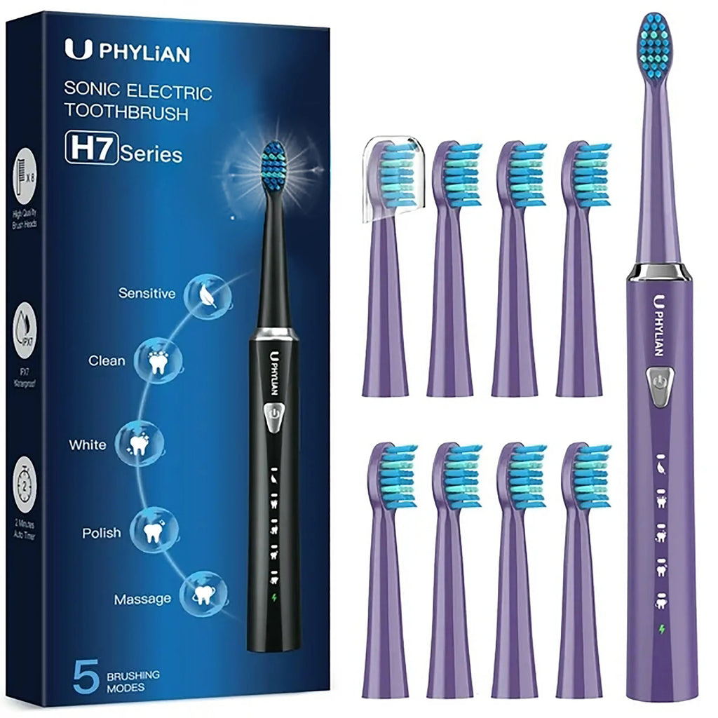 Sonic Electric Toothbrush with 8 Brush Heads W106