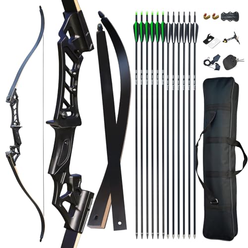 58'' Aluminum Alloy Takedown Recurve Bow and Arrow Set D65056
