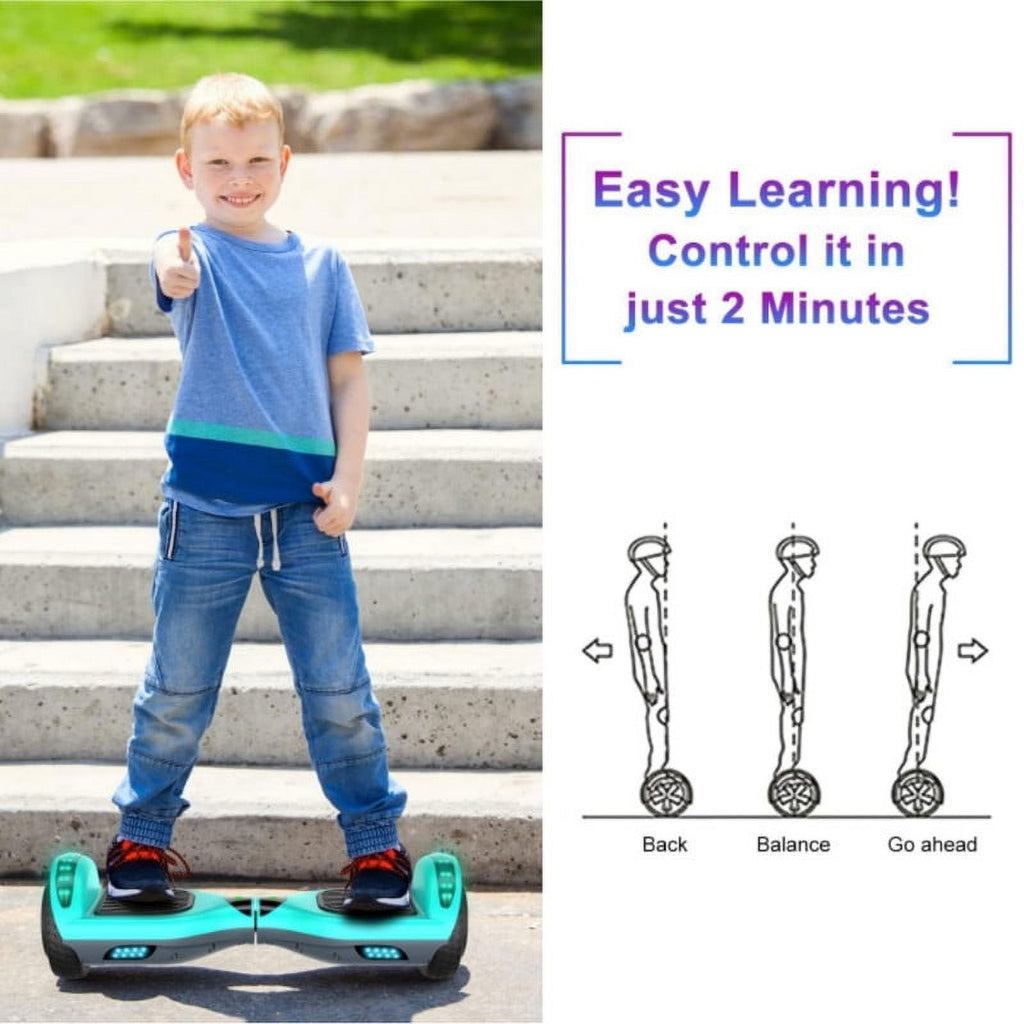 6.5 inch Off-Road All Terrain Hoverboard with LED Flash Wheels, Green Gray M825882