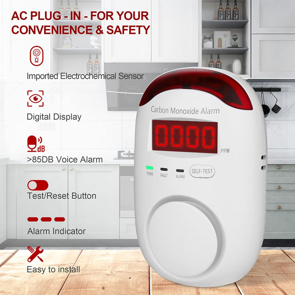2 Pack Carbon Monoxide Detectors with Digital Display M64345