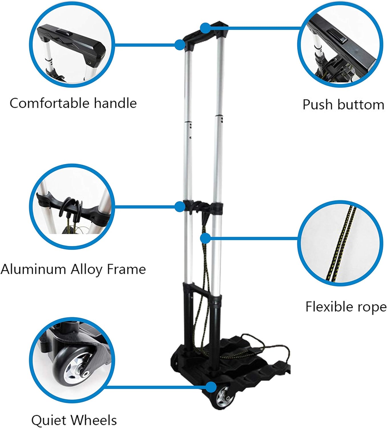 Black Aluminum Folding Luggage Cart N78662
