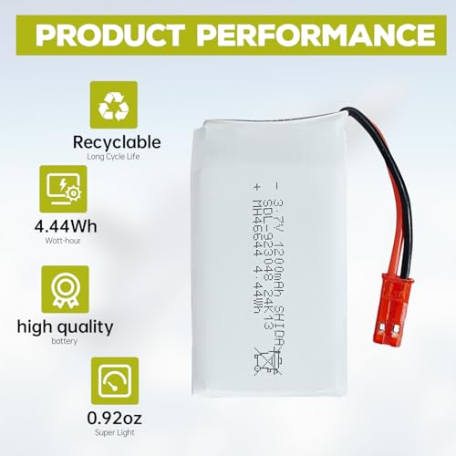 5PCS 3.7V 1200mAh 30C Lipo Battery with 5in1 Charger JST Plug X4795