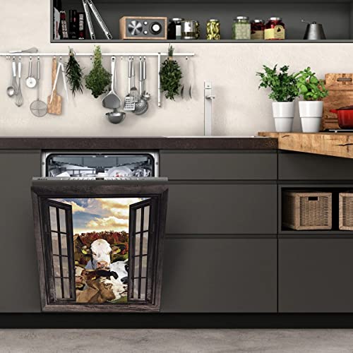 Vinyl Farm Cow Dishwasher Cover Sticker 23"x17" Z91271