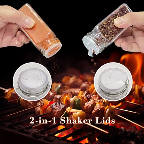 24 Pcs 4oz Glass Spice Jars with Acacia Wood Shaker Lids N851702