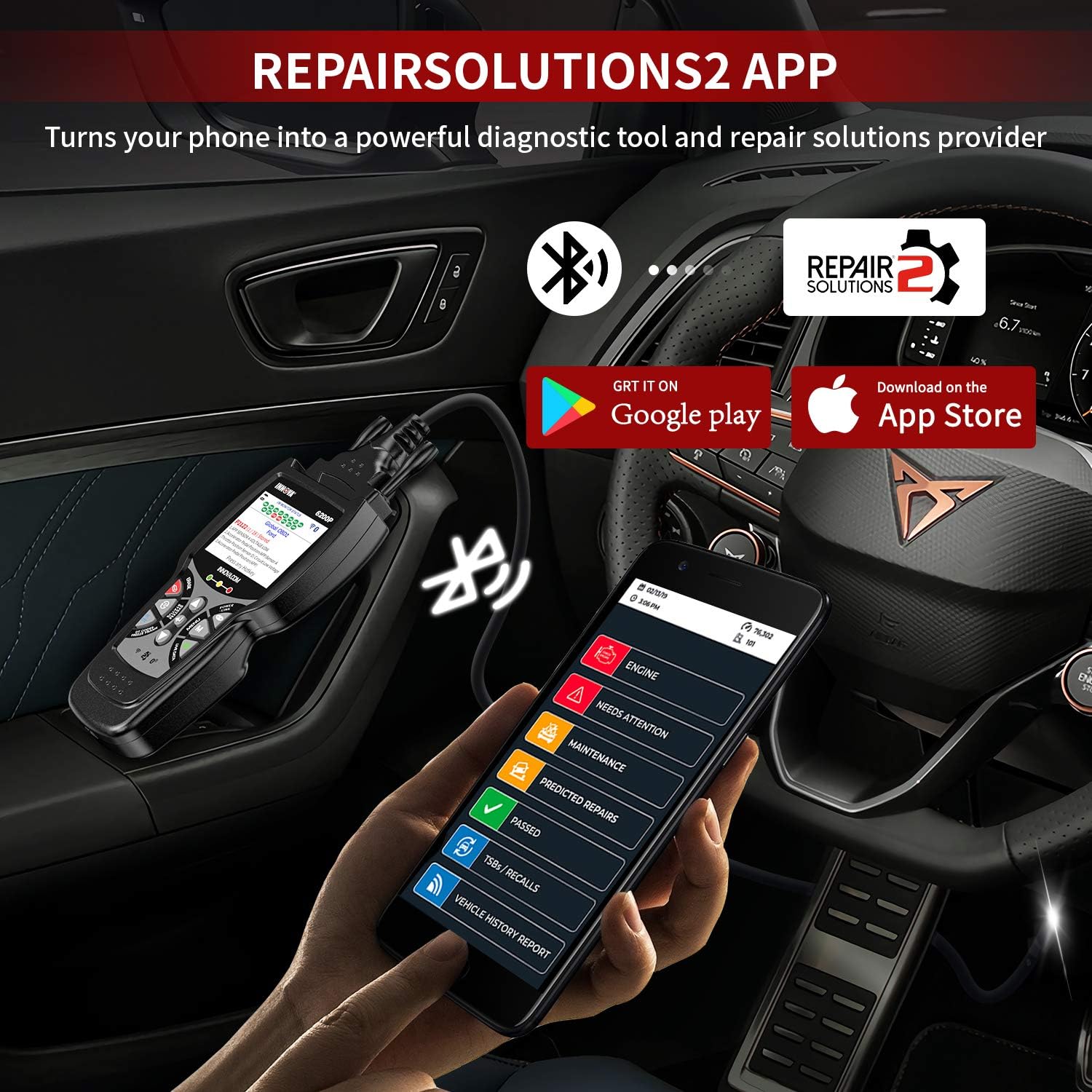 OBD2 Scanner with Battery Registration Oil Light Reset G745