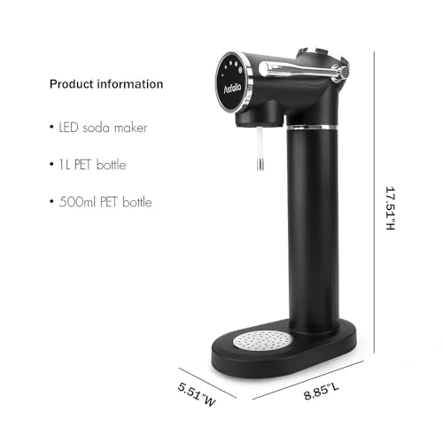 Black Stainless Sparkling Water Maker with 3 Carbonation Bottles R518287