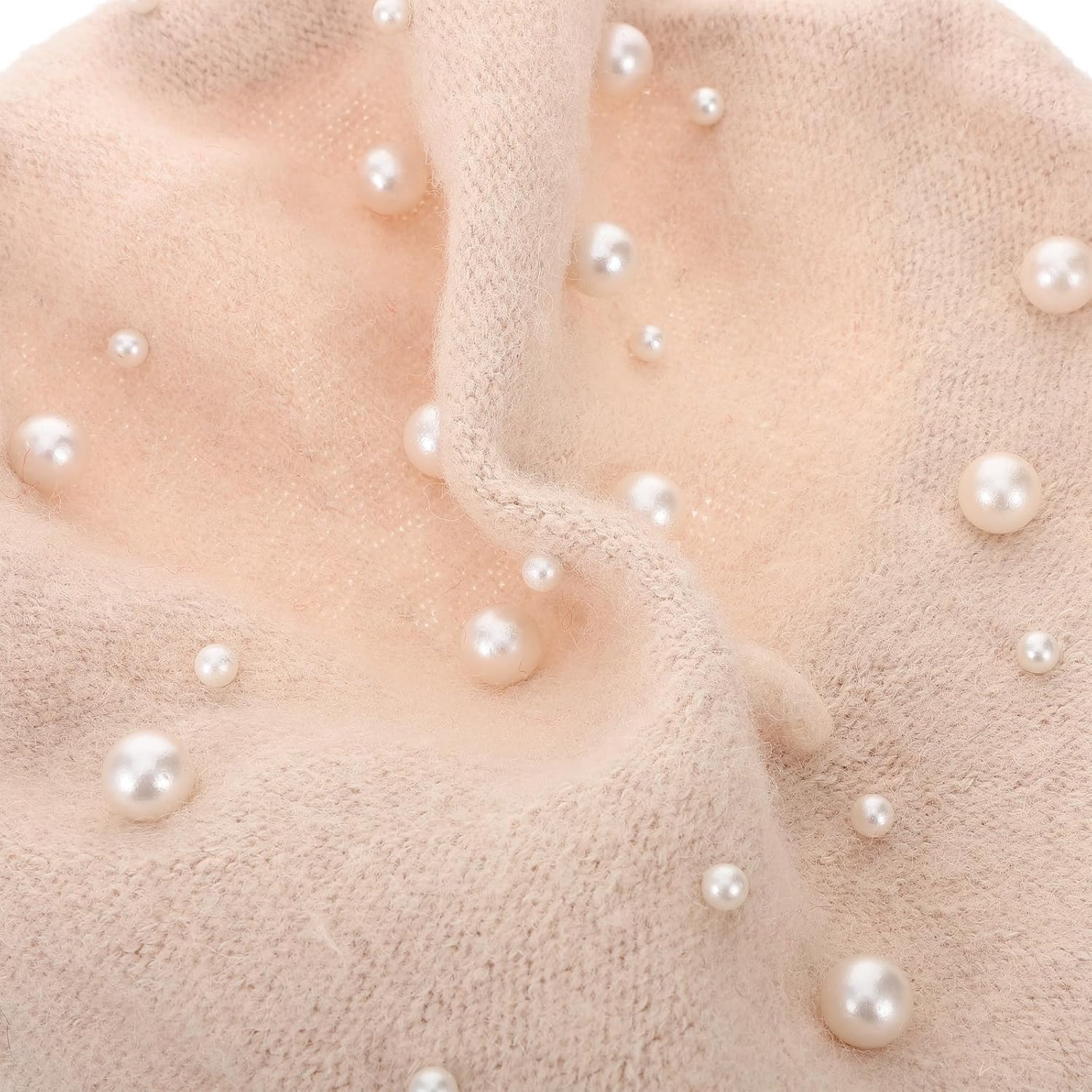 Beige Cashmere Wool Beret Q9643