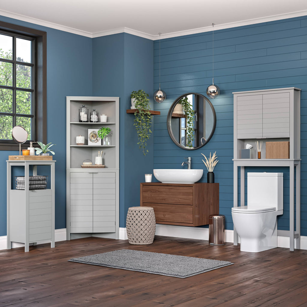 Gray Tall Corner Cabinet D888827