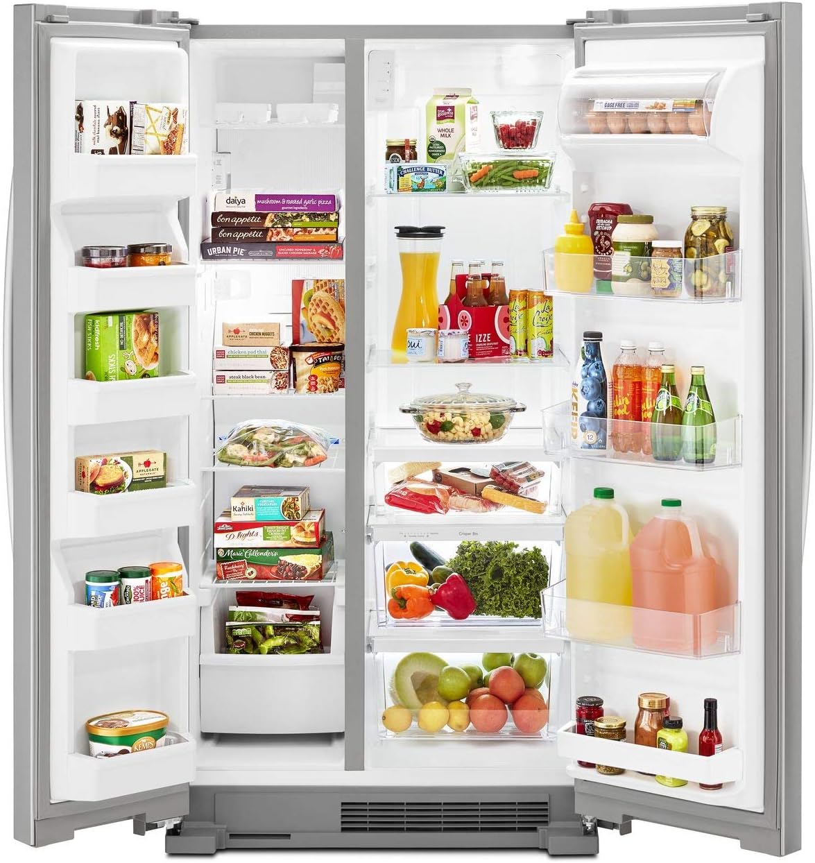 36 Side-by-Side Refrigerator and Freezer Stainless Steel O827