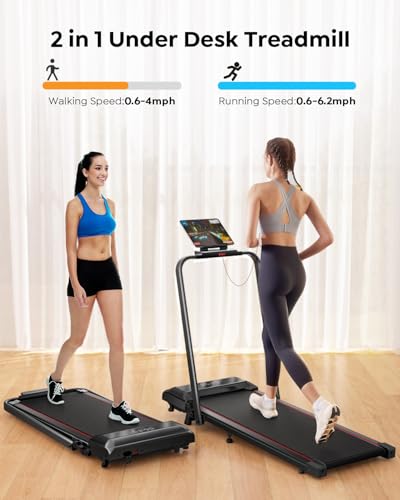 2 in 1 Foldable Under Desk Treadmill with Incline P752