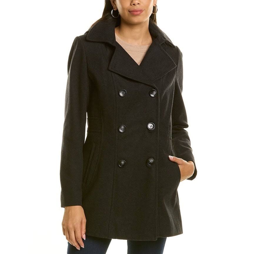 Double-Breasted Wool-Blend Peacoat E776772