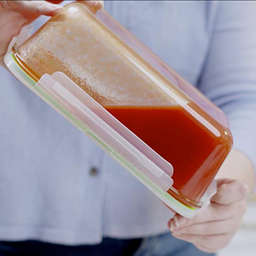 63 Oz 2 Pcs Large Glass Food Storage Containers with Locking Lids X5965