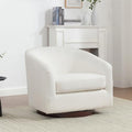 Oversized 360 Swivel Barrel Chair with Wood Base in Brown M206