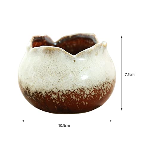 4×3 inch Ceramic Mini Plant Pots with Drainage White K567