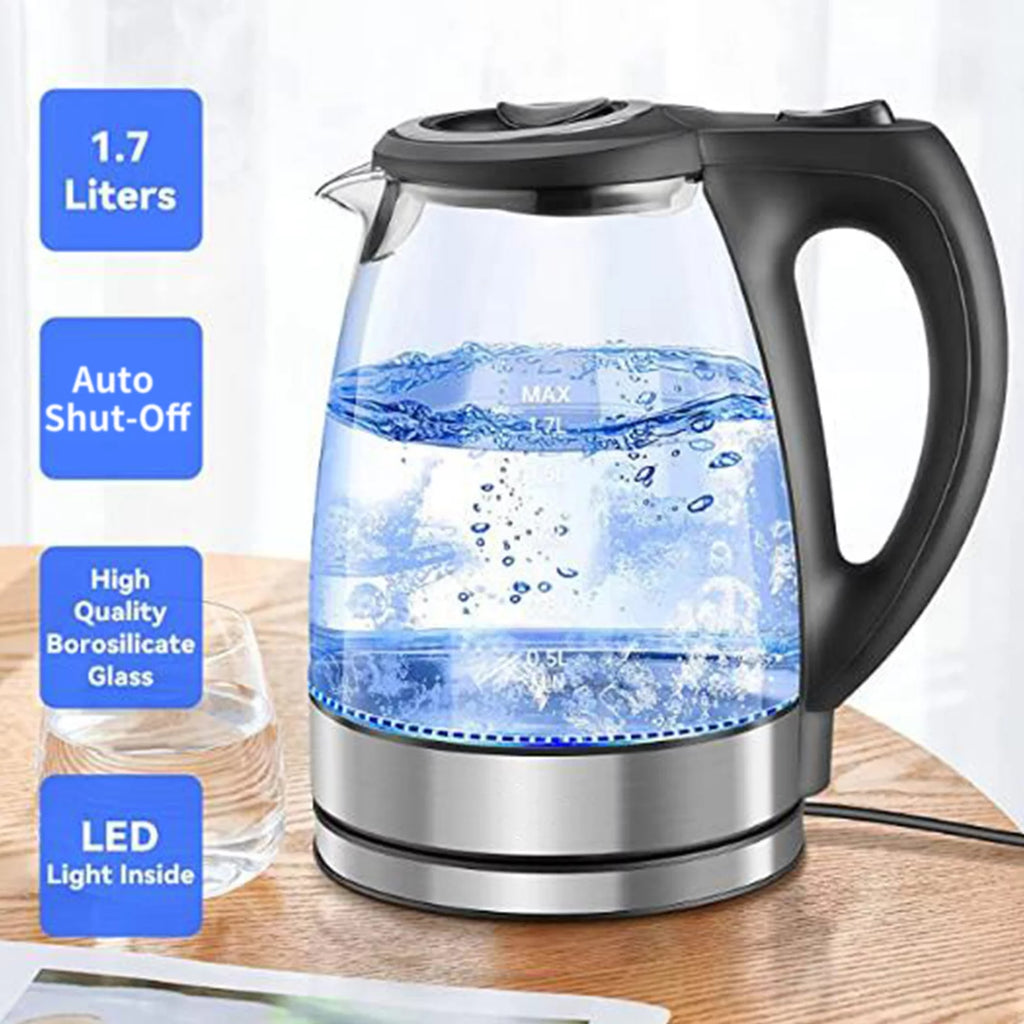 1.7L 1500W Glass Electric Kettle with Auto Shut-Off L339